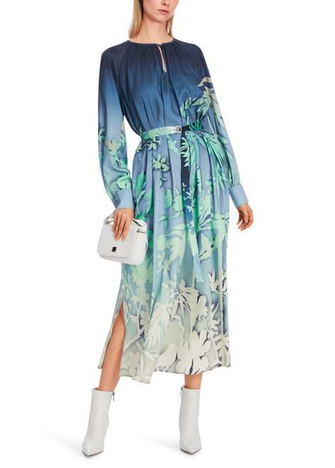 MARC CAIN Soft Malachite Maxi Dress With Floral Print | XC2107W23