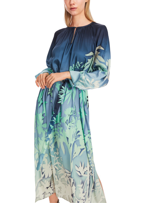 MARC CAIN Soft Malachite Maxi Dress With Floral Print | XC2107W23