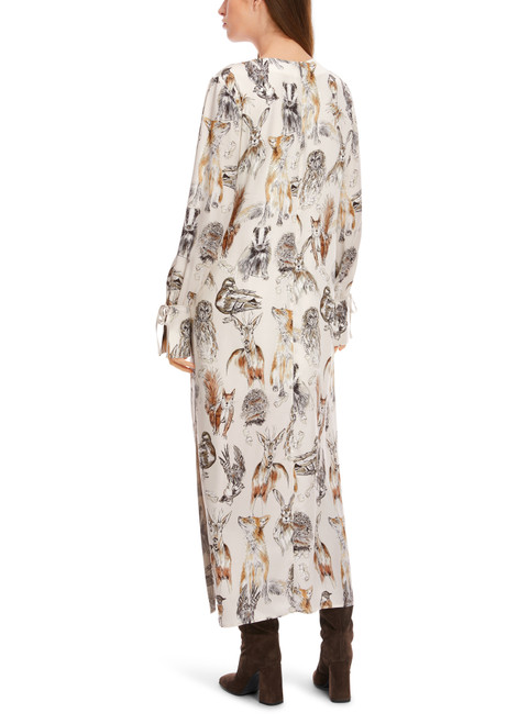 MARC CAIN Smoke Long Dress With Animal Print | XC2136W77
