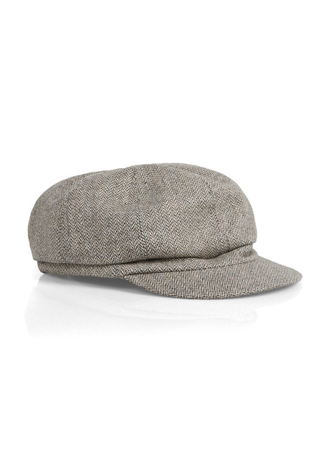 MARC CAIN Frozen Sage Balloon Cap With Diagonal Check Design | XCH108Z37