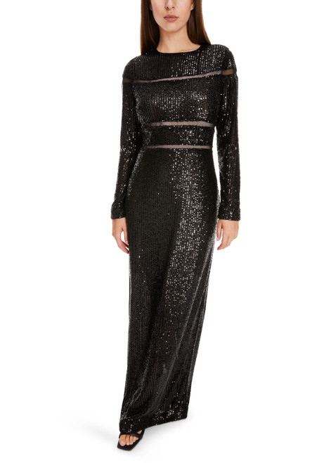 MARC CAIN Black Long Sequin Dress | XG2114W14