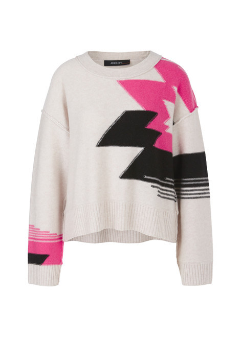 MARC CAIN New Pearl Melange Wool Blend Jumper With Cashmere | XS4121M56