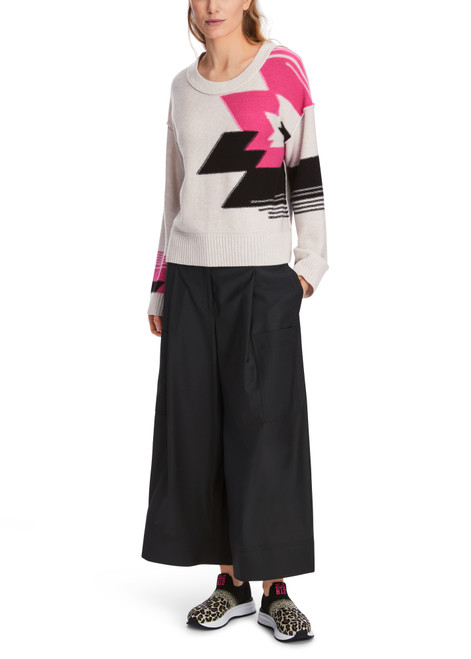 MARC CAIN New Pearl Melange Wool Blend Jumper With Cashmere | XS4121M56