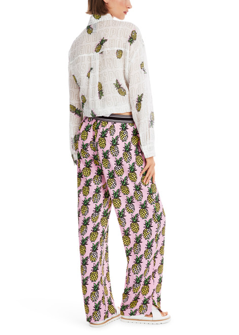 MARC CAIN SPORTS Fresh Pink Washington Pineapple Print Trousers | YS 81.68 W62