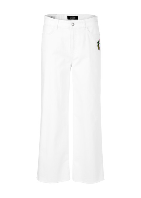 MARC CAIN SPORTS White Wigan Trousers With Pineapple Patch | YS 82.25 D11