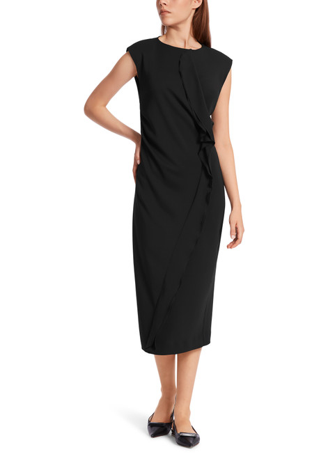 MARC CAIN Black Wrap-Look Dress | WC2120W56