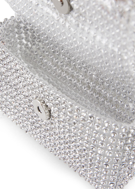 MARC CAIN Silver Beaded Belt With Mini Pocket | WCG111Z38