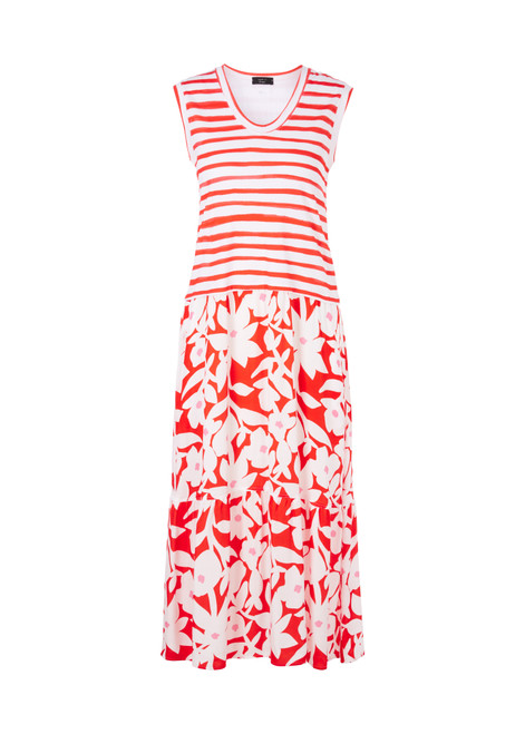 MARC CAIN Brt Tomato Dress Made Of Metallic Jersey | WA2116J32