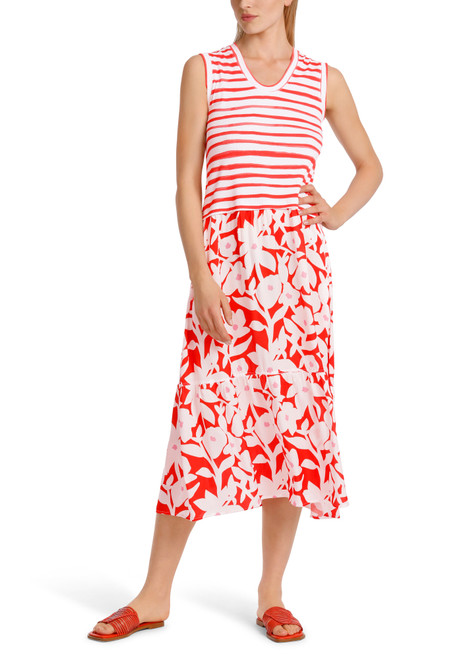 MARC CAIN Brt Tomato Dress Made Of Metallic Jersey | WA2116J32