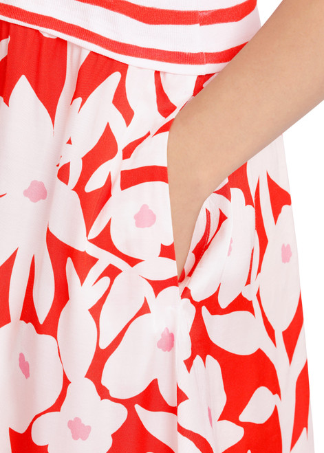 MARC CAIN Brt Tomato Dress Made Of Metallic Jersey | WA2116J32