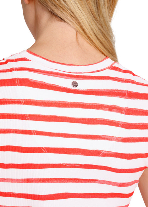 MARC CAIN Brt Tomato Dress Made Of Metallic Jersey | WA2116J32