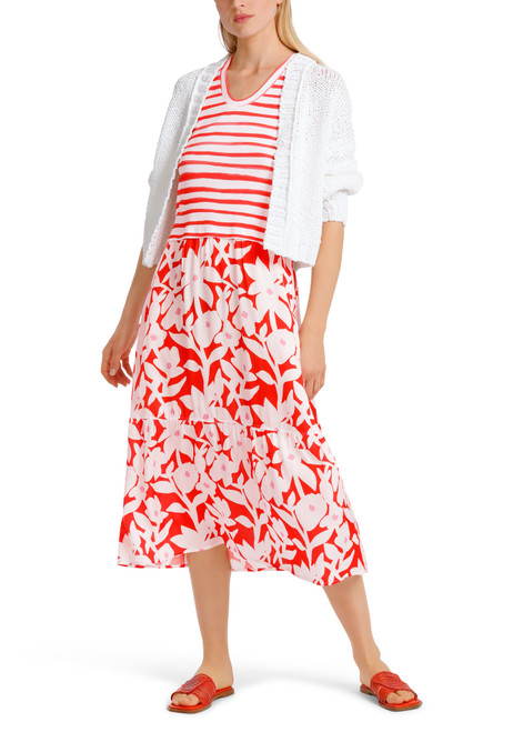 MARC CAIN Brt Tomato Dress Made Of Metallic Jersey | WA2116J32