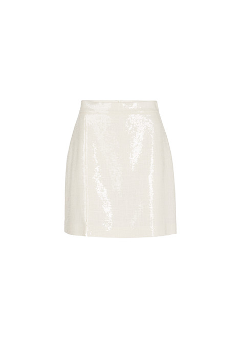 MARC CAIN Off White Pleated Midi Skirt In Tulle | WC7126W85