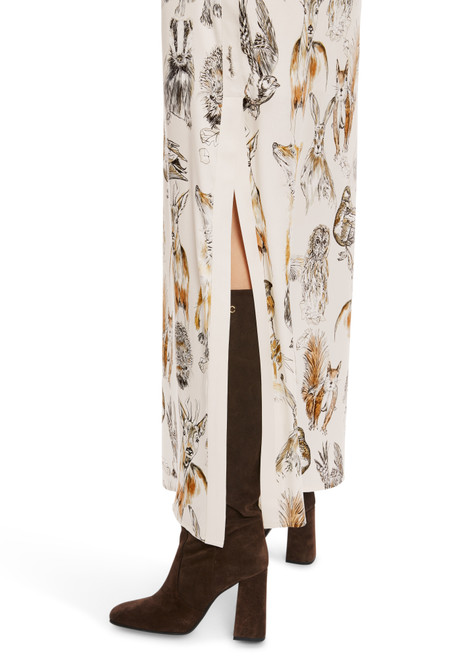 MARC CAIN Smoke Long Skirt With Animal Print | XC7120W77