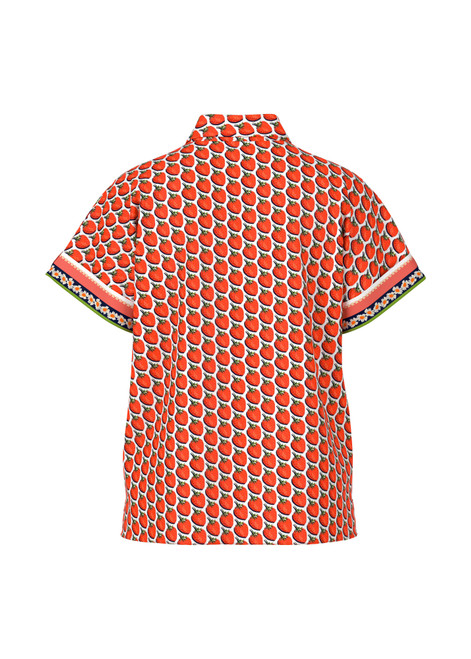 MARC CAIN ADDITIONS Deep Coral Patterned Rethink Together Shirt Blouse | YA 51.10 W17