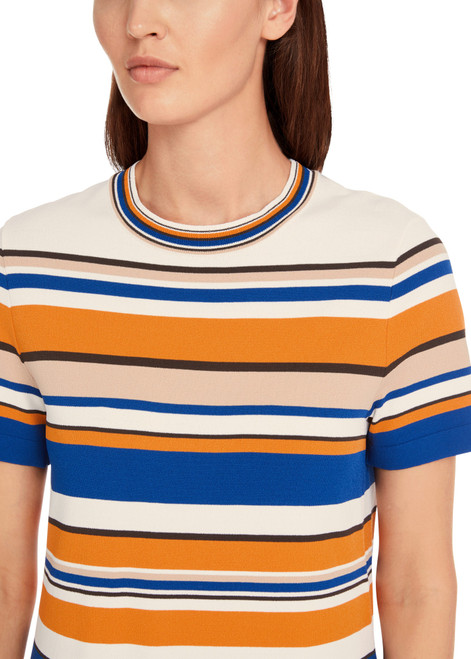 MARC CAIN Bright Pumpkin Rethink Together Striped Dress | YC 21.30 M06