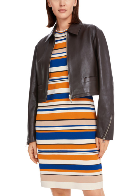 MARC CAIN Bright Pumpkin Rethink Together Striped Dress | YC 21.30 M06