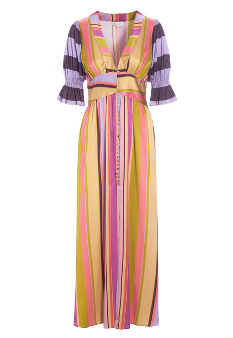 DEA KUDIBAL COMBINED DRESS WITH V NECKLINE | 0340124