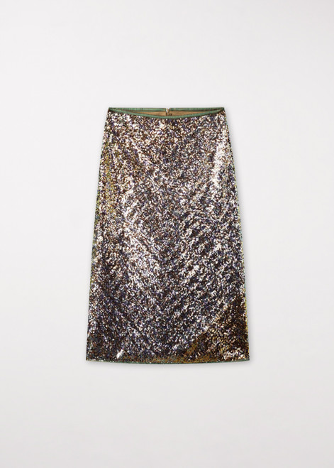 LUISA CERANO Black Sequin Skirt | 588218/3561-0014