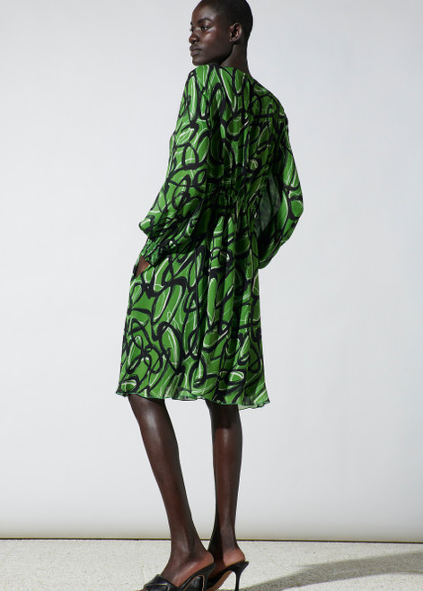 LUISA CERANO Multicolor Midi Dress With Graphic Print | 778377/3467-3530