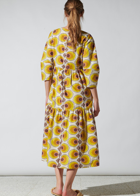 LUISA CERANO Multicolor Volantskleid Mit Retro-Print | 778386/3484-7015