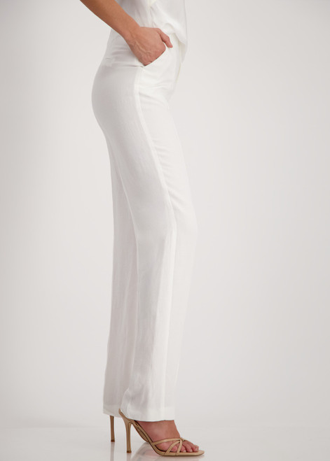 MONARI Off White Lyocell Mix Pants