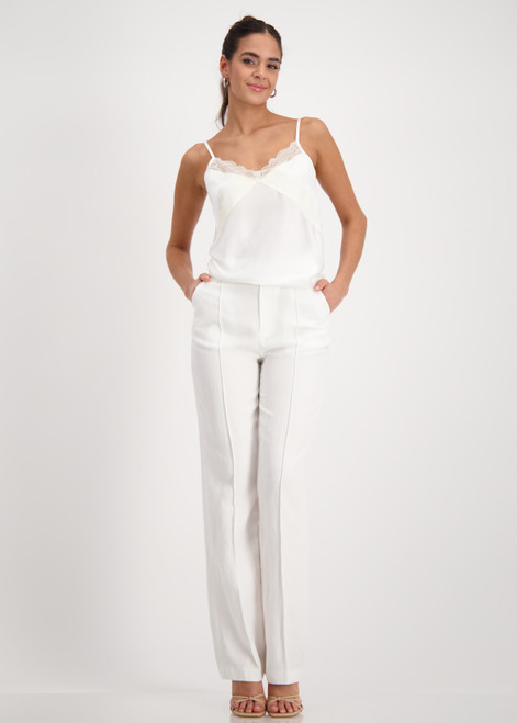 MONARI Off White Lyocell Mix Pants