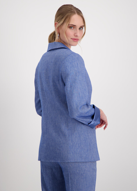 MONARI Denim Blue Linen Blazer