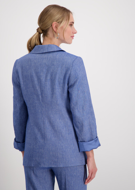 MONARI Denim Blue Linen Blazer