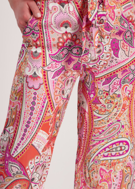 MONARI Apricot Ptd Paisley All-Over Pants