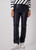 MONARI Blue Straight Cut Imitation Leather Trousers | 409040
