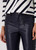 MONARI Blue Straight Cut Imitation Leather Trousers | 409040