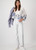 MONARI Gray Straight Cut Imitation Leather Trousers | 409040