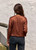 LAUREN VIDAL Short Viscose Shirt With Dropped Sleeves And A Warm Sienna Hue.