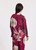 LAUREN VIDAL Raspberry Plant Print Viscose Shirt With Tone-On-Tone Buttons | DINA