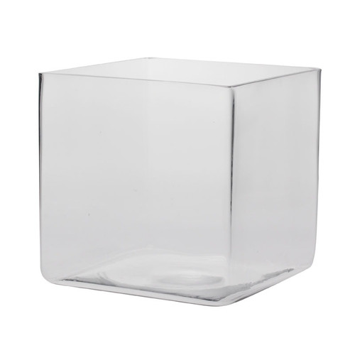 18cm Glass Cube Vase