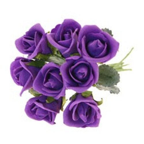 Small Purple Jersey Foam Rose Bunch - Discontinued