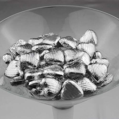 Silver Foil Chocolate Hearts (1kg) Silver Foil Chocolate Hearts (1kg)