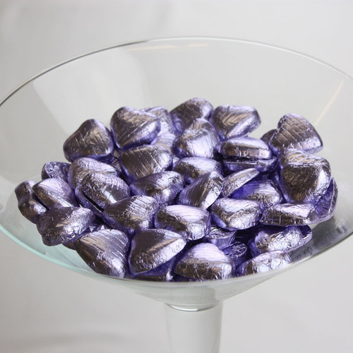 Lilac Foil Chocolate Hearts (1kg) Lilac Foil Chocolate Hearts (1kg)