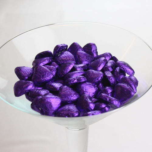Purple Foil Chocolate Hearts