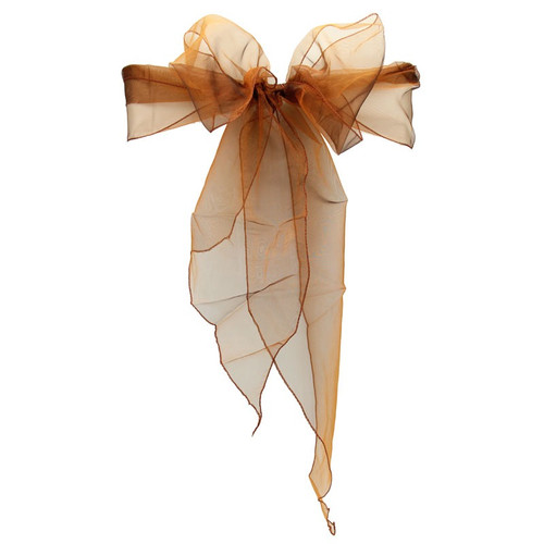 Brown / Orange Shimmer Organza Chair Sash (5 Pack) - Discontinued