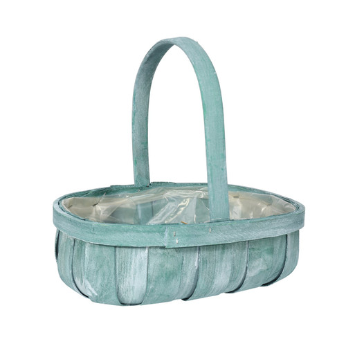 Green Softwood Trug With Handle Green Softwood Trug With Handle