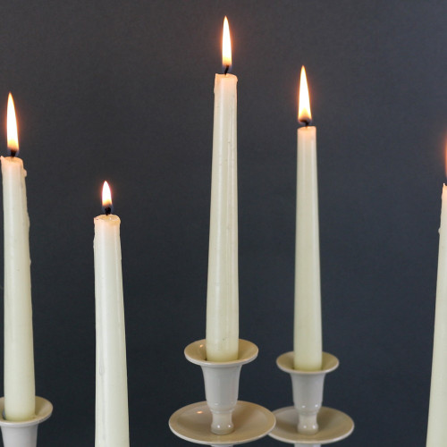 12 x Ivory Taper Candles