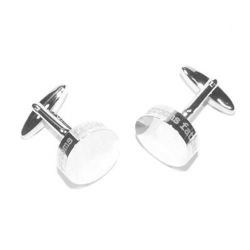 Grooms Father Laser Etched Edge Round Cufflinks