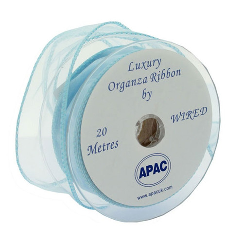 Baby Blue Wired Chiffon Ribbon 30mm Baby Blue Wired Chiffon Ribbon 30mm