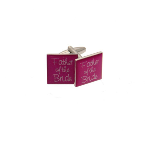 Father of the Bride Pink Square Cufflinks Father of the Bride Pink Square Cufflinks