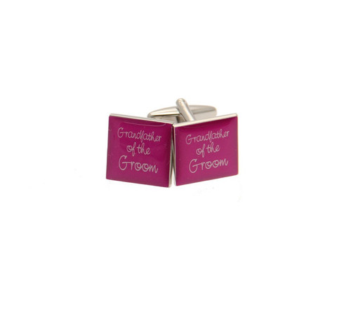 Father of the Groom Pink Square Cufflinks Father of the Groom Pink Square Cufflinks