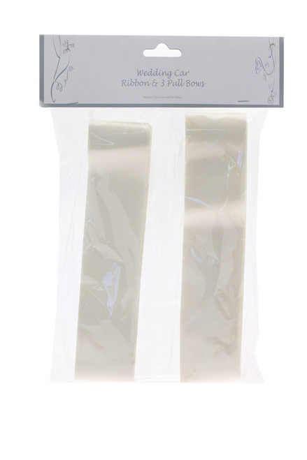 Ivory Wedding Car Ribbon & 3 Bows Ivory Wedding Car Ribbon & 3 Bows