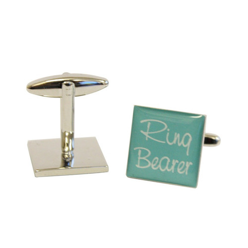 Ring Bearer Teal Square Cufflinks