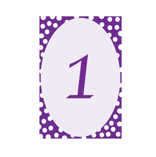 Purple Polka Dot Table Numbers